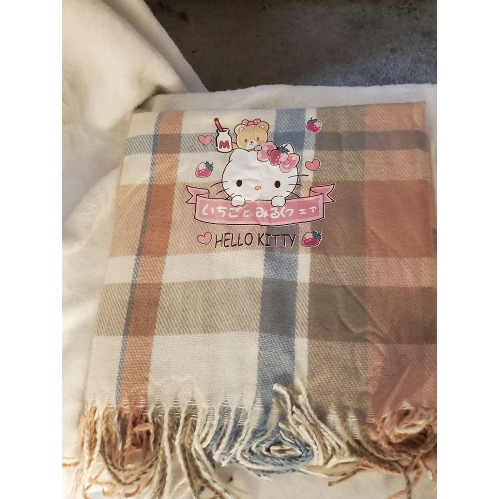 Plaid Hello Kitty Scarf 60x22